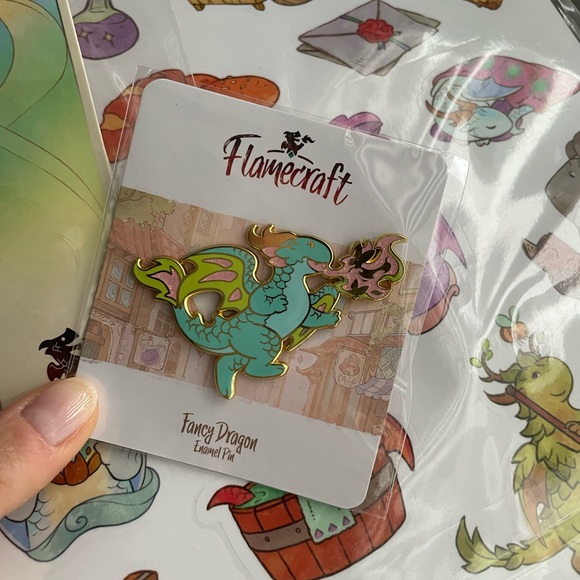 Flamecraft boardgame kickstarter edition bookmarks and pin - Picture 2 of 4
